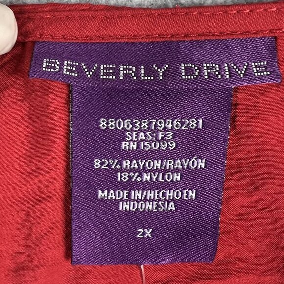 NWT Lot Of Three Beverly Drive Women 2X Button 3/4 Tab Sleeve Top Gold White Red - Picture 6 of 16
